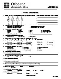 New Patient History Intake Form